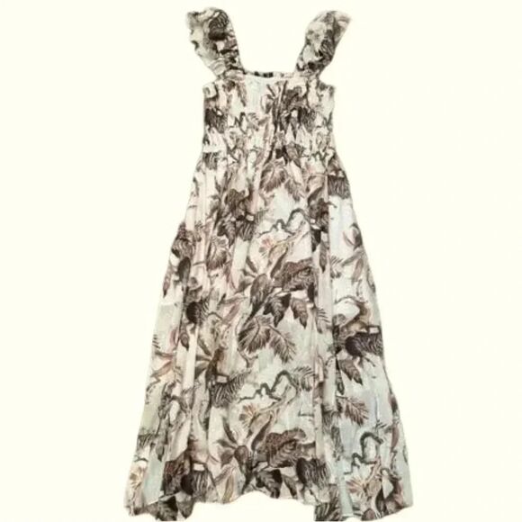 All Saints Floral Maxi Dress - Cream and Brown - Picture 1 of 9